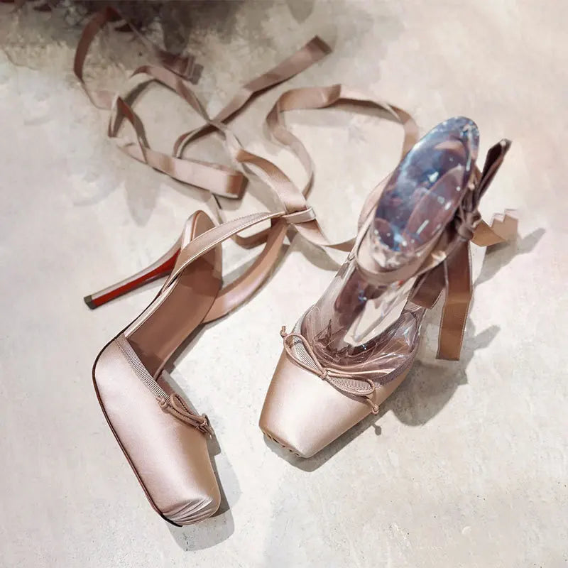 Gentleman Satin Cute Ballerina Heels